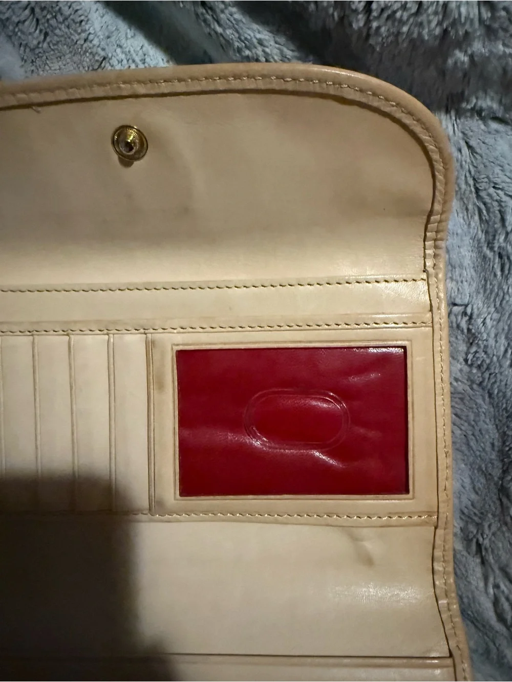Dooney & Bourke Cream Logo Continental Wallet with Tan Trim